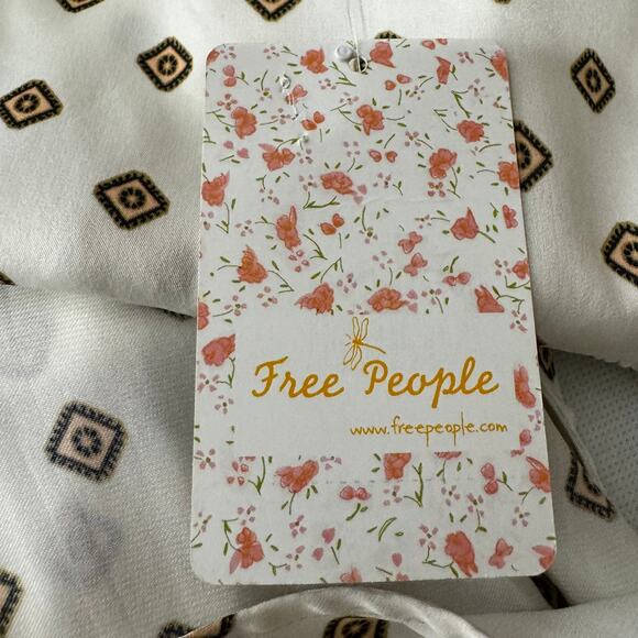 Free People Mornings in Marrakesh Tie Sleeveless Blouse SIze L NWT - Picture 8 of 9